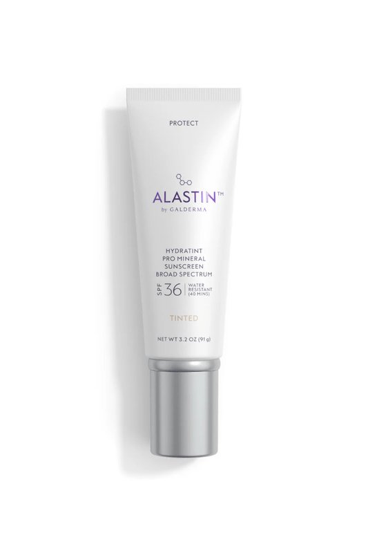 Alastin HydraTint Pro Mineral SPF 36 tinted sunscreen for all skin types – lightweight, broad-spectrum protection with a universal tint at West Em Medical Spa
