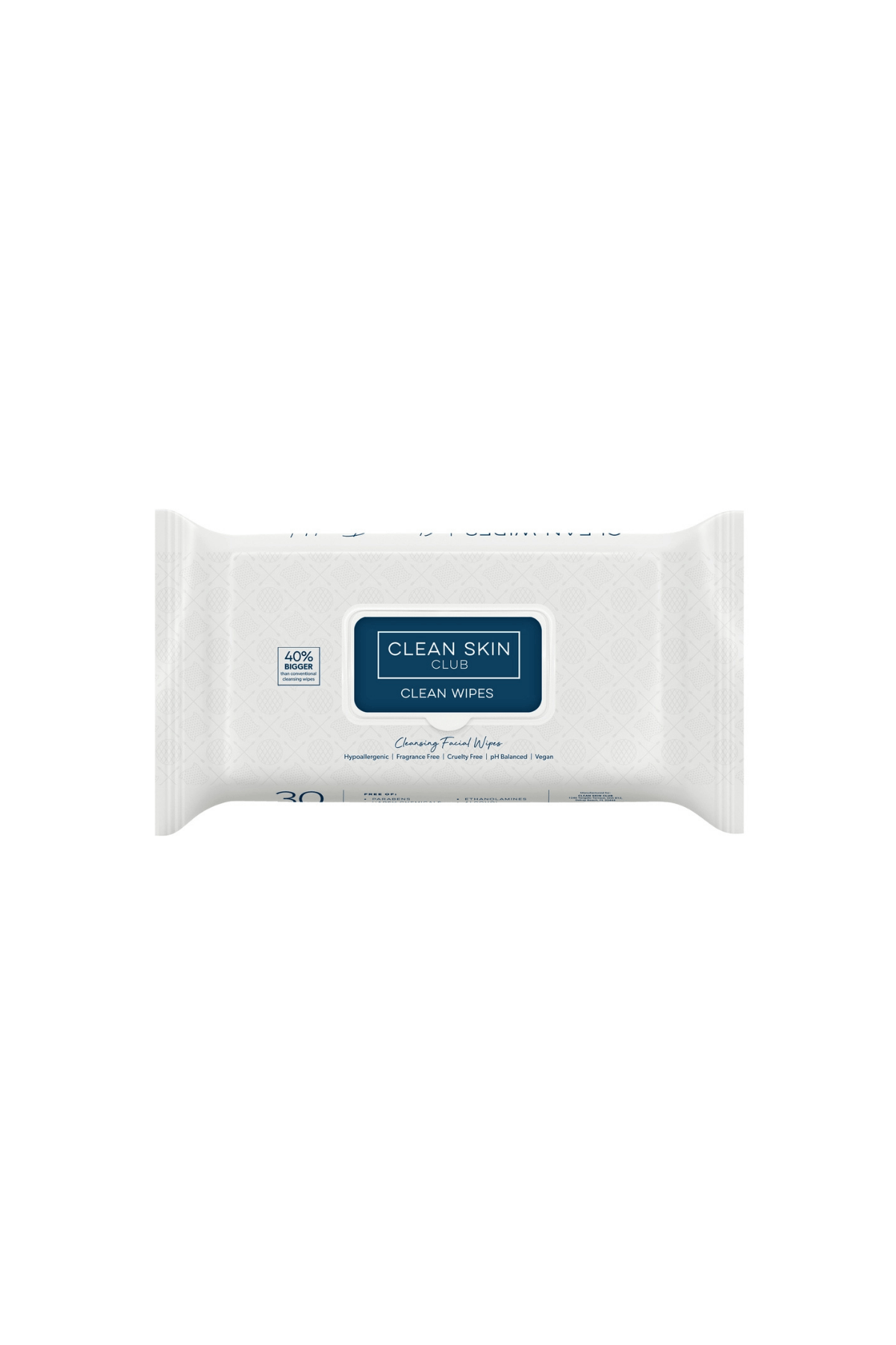 West Em Clean Skin Face Wipes 30 count – extra-large dual-sided face wipes with smooth and exfoliating textures, fragrance-free and safe for sensitive skin, children, and babies