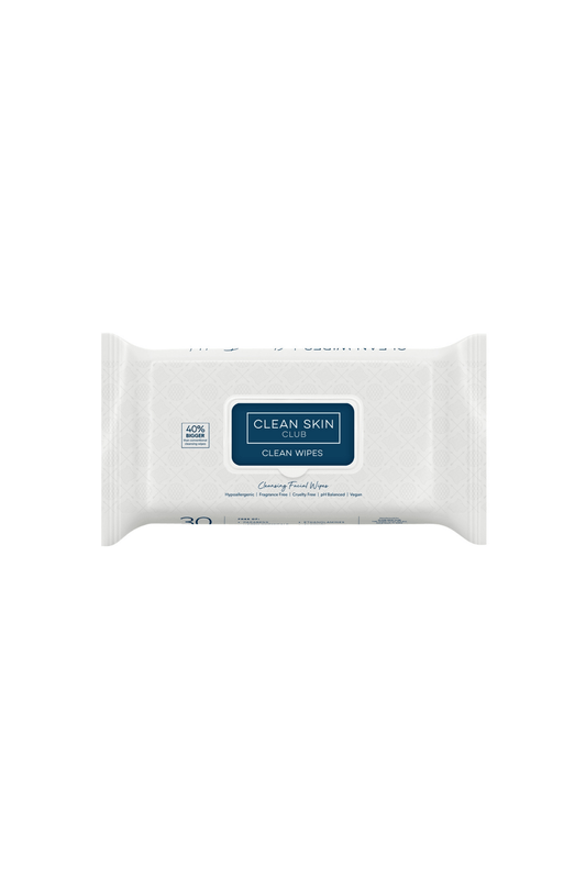 West Em Clean Skin Face Wipes 30 count – extra-large dual-sided face wipes with smooth and exfoliating textures, fragrance-free and safe for sensitive skin, children, and babies