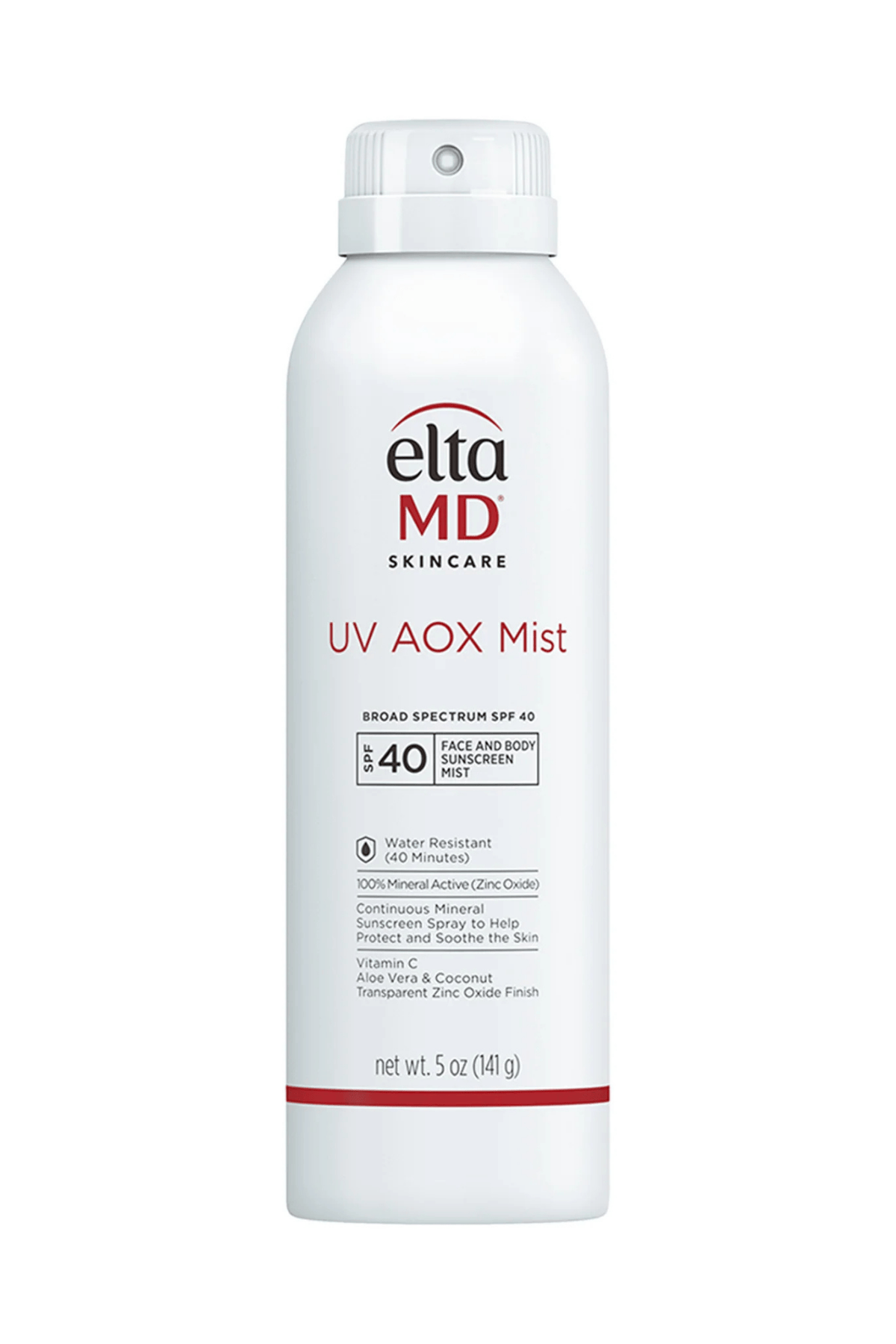 EltaMD UV AOX Mist SPF 40 Spray 5 oz – antioxidant-rich broad spectrum sunscreen mist for easy, sheer, and water-resistant protection at West Em Medical Spa
