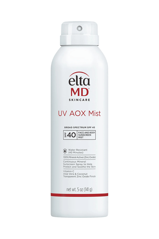 EltaMD UV AOX Mist SPF 40 Spray 5 oz – antioxidant-rich broad spectrum sunscreen mist for easy, sheer, and water-resistant protection at West Em Medical Spa