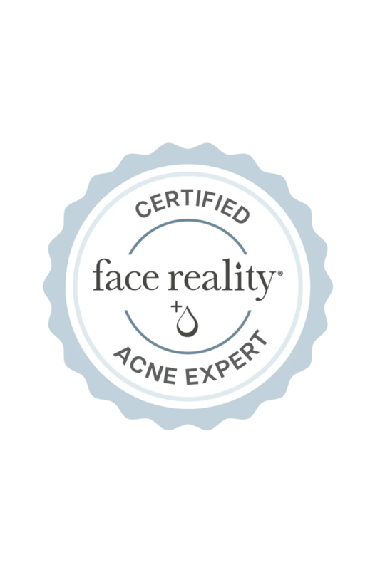 Face Reality logo indicating that these professional skincare products are available exclusively through consultation with a West Em esthetician and by phone or in person at West Em Medical Spa.