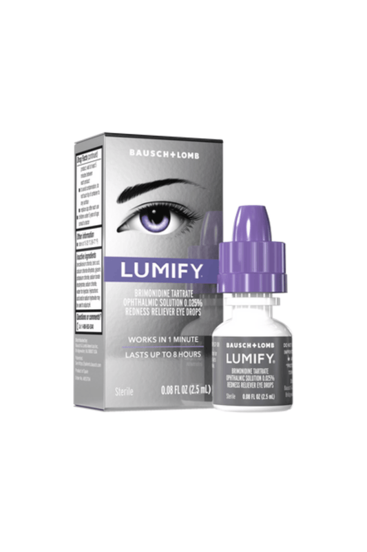 Lumify Eye Drops 0.25 oz bottle with retail packaging for eye redness relief at West Em Medical Spa