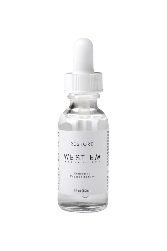 West Em Restore Hydrating Peptide Serum 1 oz – nourishing peptide serum to hydrate, firm, and revitalize skin at West Em Medical Spa