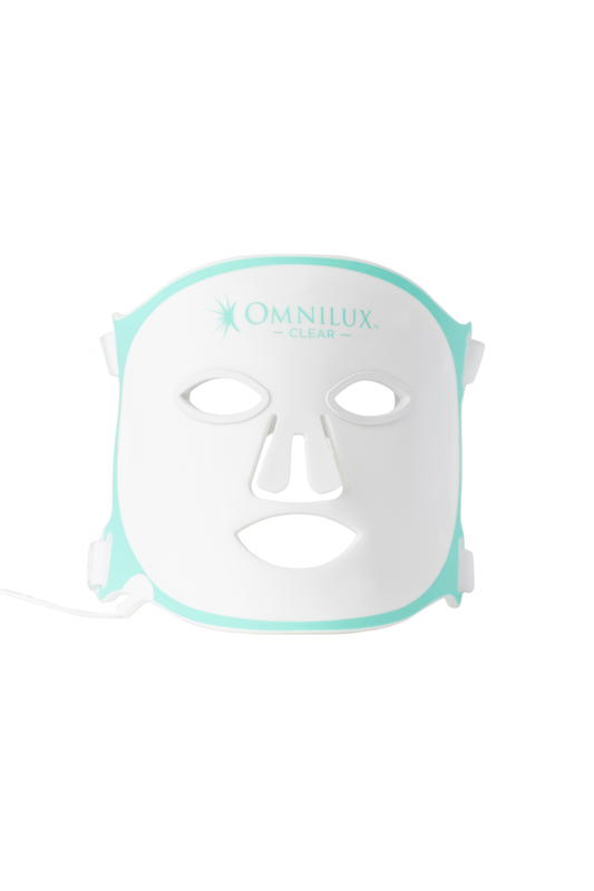 Omnilux Clear LED Face Mask for targeted light therapy to clear and rejuvenate facial skin at West Em Medical Spa
