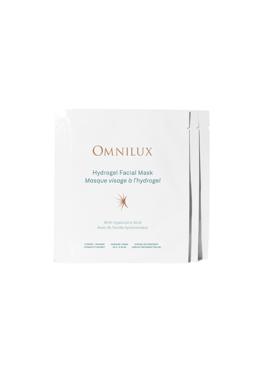 Omnilux Hydrogel Mask 3 count that firms, hydrates, and nourishes skin, designed to enhance Omnilux LED treatments at West Em Medical Spa